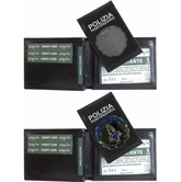 Cartera de Piel Negra para Policía Estatal con Solapa Desmontable